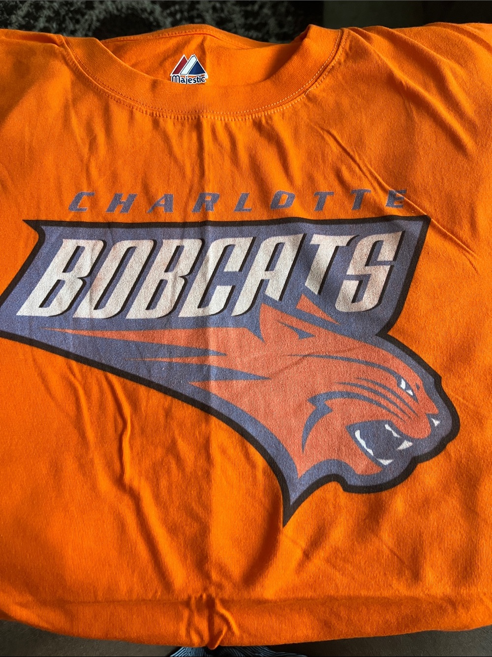 Majestic Orange Charlotte Bobcats Graphic Tee Sz 6X
